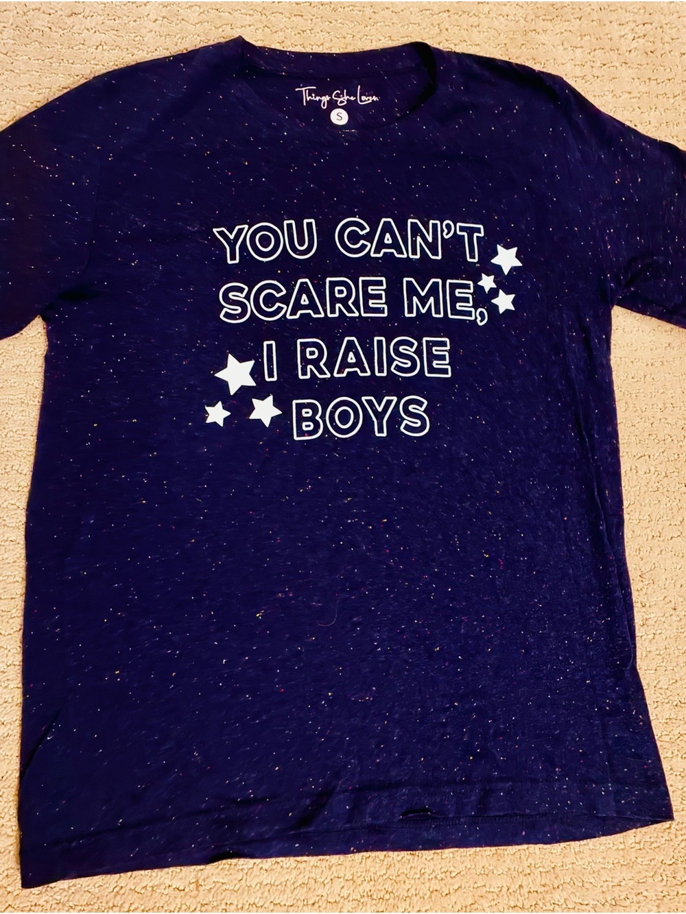 You Can't Scare Me I Raise Boys Graphic Tee - Navy
